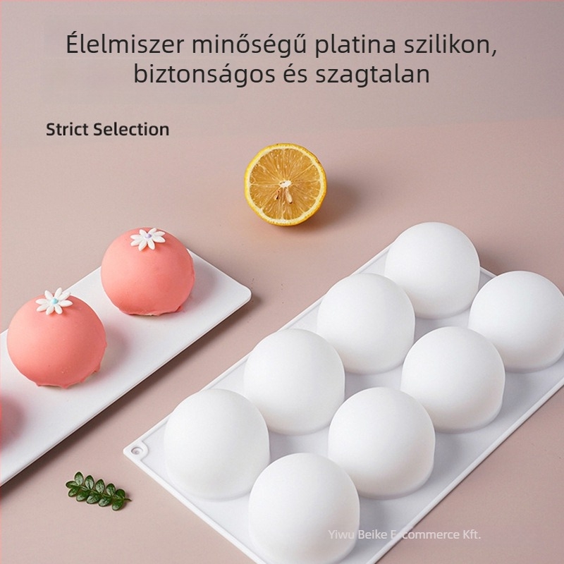 Szilikonból készült kör alakú forma csokoládéhoz, 3D desszertekhez és mousse tortákhoz