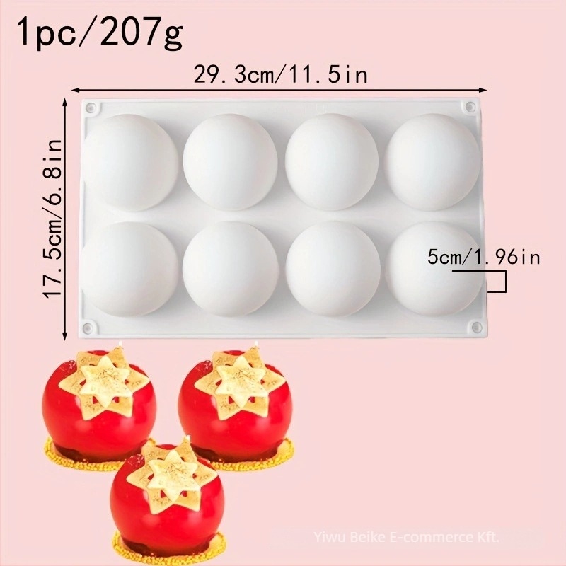 Szilikonból készült kör alakú forma csokoládéhoz, 3D desszertekhez és mousse tortákhoz