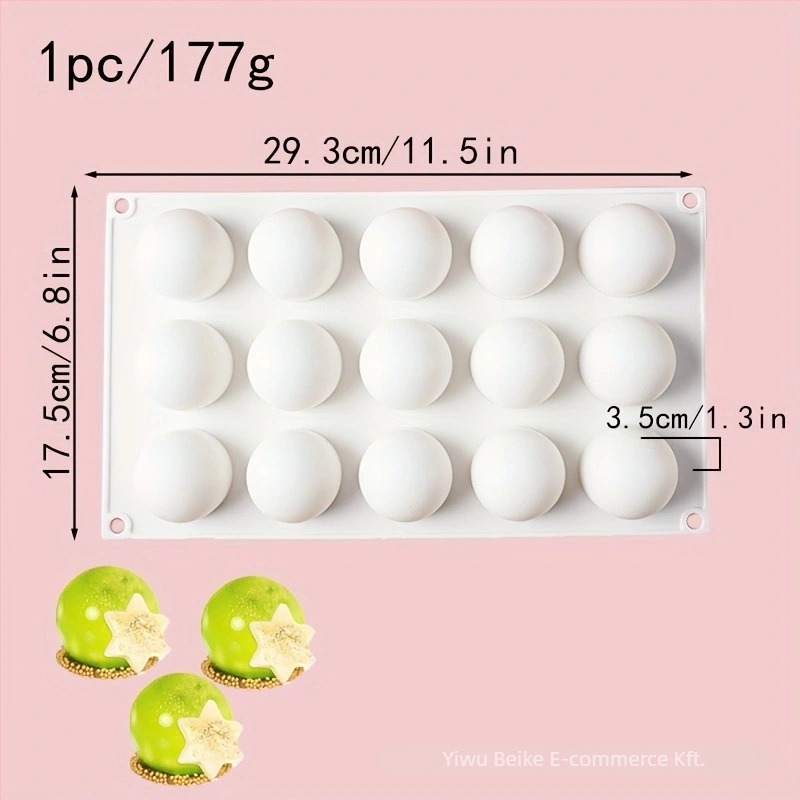 Szilikonból készült kör alakú forma csokoládéhoz, 3D desszertekhez és mousse tortákhoz
