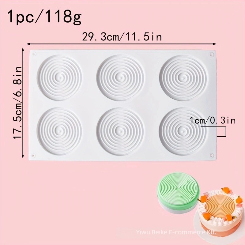 Szilikonból készült kör alakú forma csokoládéhoz, 3D desszertekhez és mousse tortákhoz