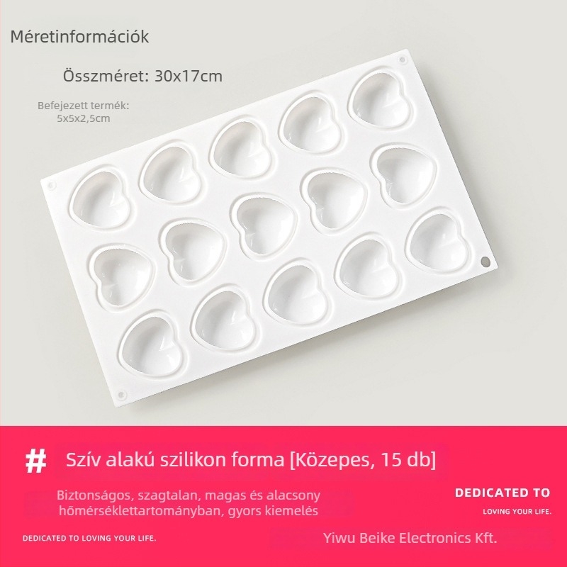 Szilikonból készült kör alakú forma csokoládéhoz, 3D desszertekhez és mousse tortákhoz