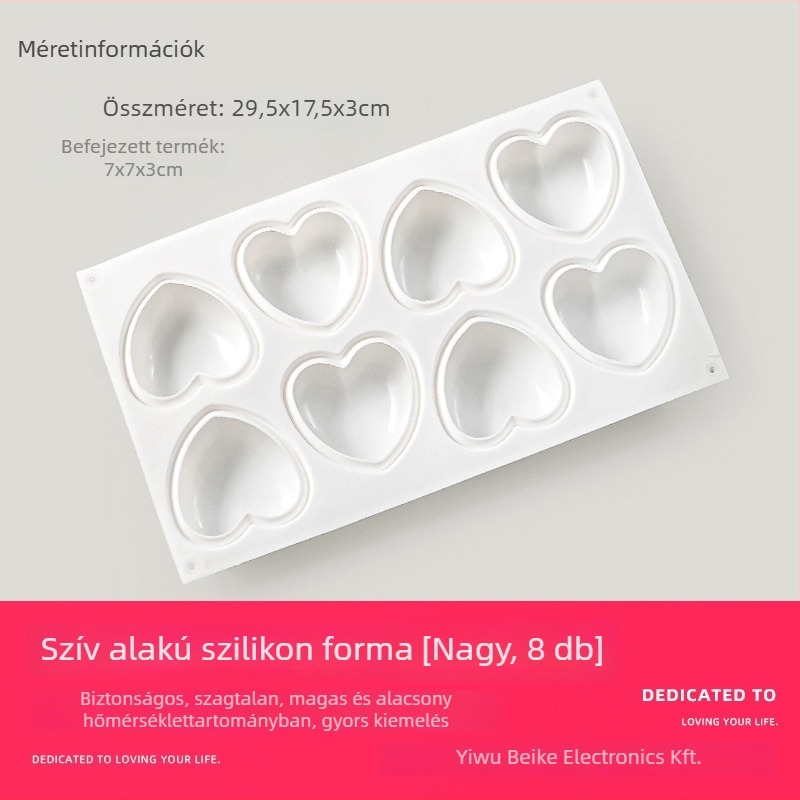 Szilikonból készült kör alakú forma csokoládéhoz, 3D desszertekhez és mousse tortákhoz