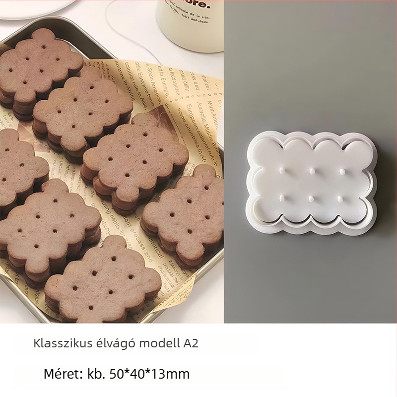 Csipkés mintájú süti- és kifliforma, 3D nyomó kivitel, PLA anyag, otthoni sütéshez