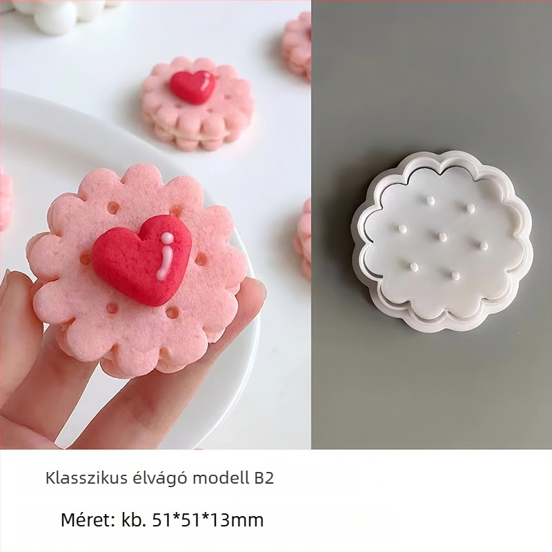 Csipkés mintájú süti- és kifliforma, 3D nyomó kivitel, PLA anyag, otthoni sütéshez