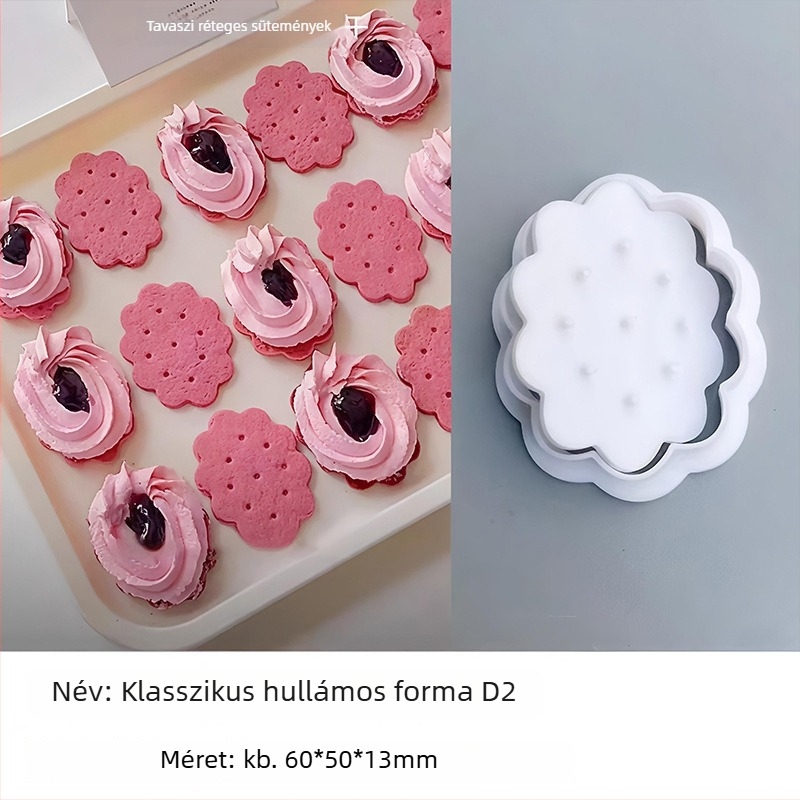 Csipkés mintájú süti- és kifliforma, 3D nyomó kivitel, PLA anyag, otthoni sütéshez