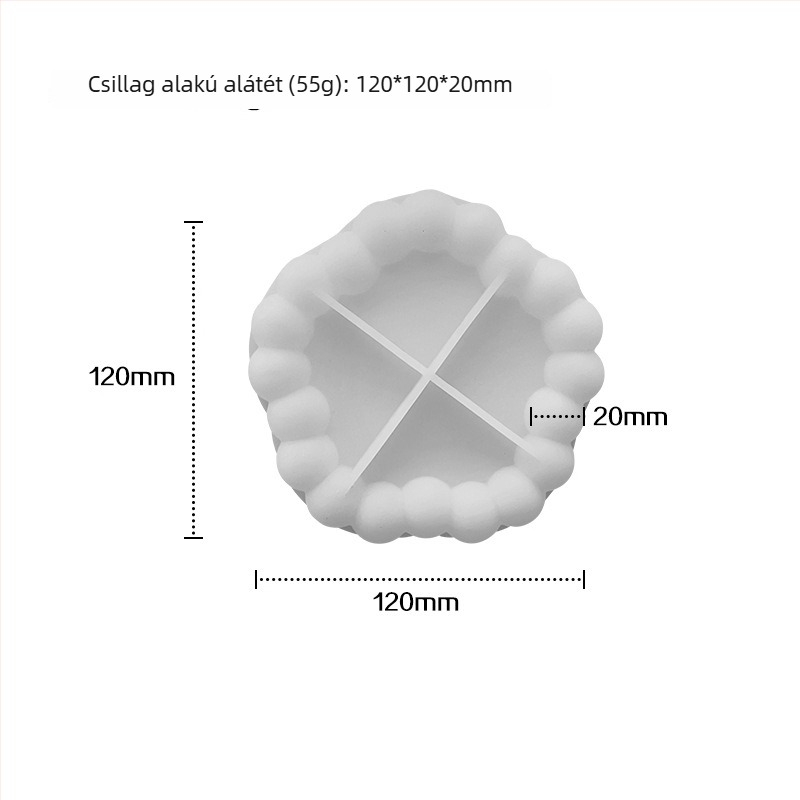 Szilikon poháralátét forma, 6 darabos készlet, szabálytalan alakú, DIY gipsz/epoxi