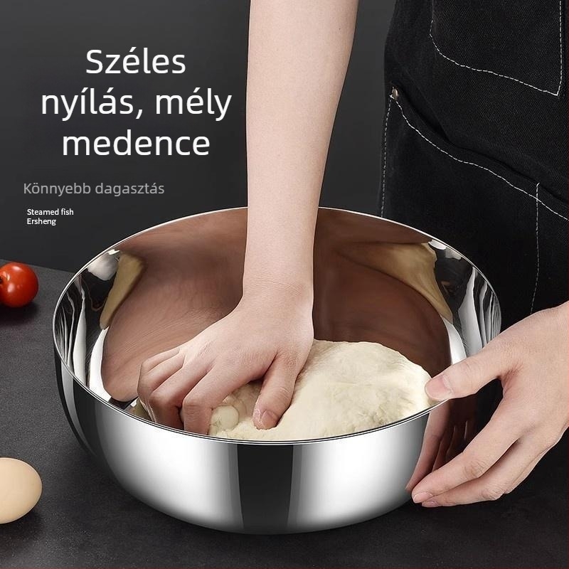 316 rozsdamentes acélból készült mély konyhai dagasztó tál, zöldségek mosására és tojás felverésére — Gus márka