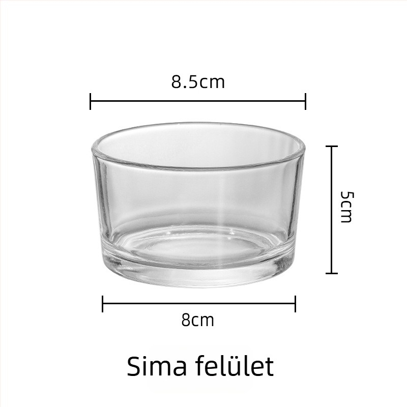Üvegből készült tál, kör alakú, modern-minimalista stílus, logónyomtatás és testreszabás elérhető, mikrohullámú sütőben nem használható.