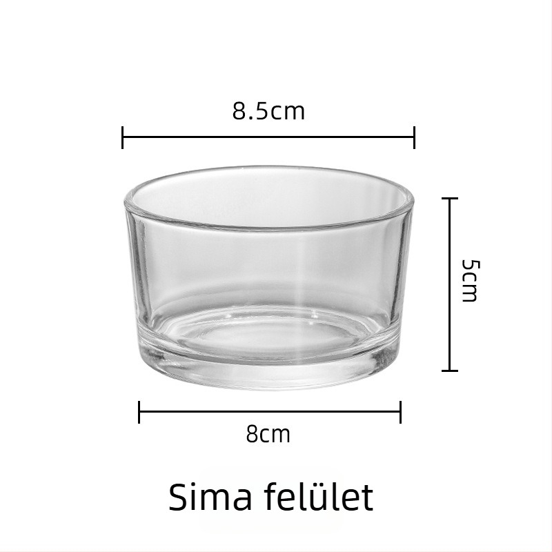 Üvegből készült tál, kör alakú, modern-minimalista stílus, logónyomtatás és testreszabás elérhető, mikrohullámú sütőben nem használható.