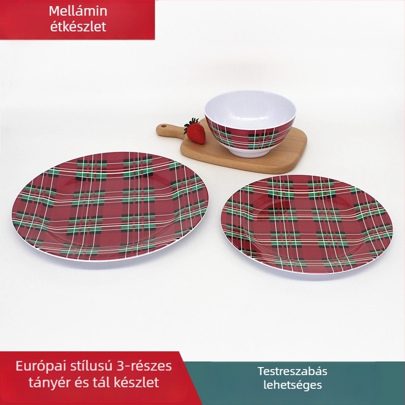 Melamin étkészlet tök motívummal, kínai–nyugati stílusú; Anyag: Melamin; Mintázat: Kreatív; Személyre szabás: Igen; Csomagolás: 72 darab kartononként; Mikrohullámú sütő: Nem