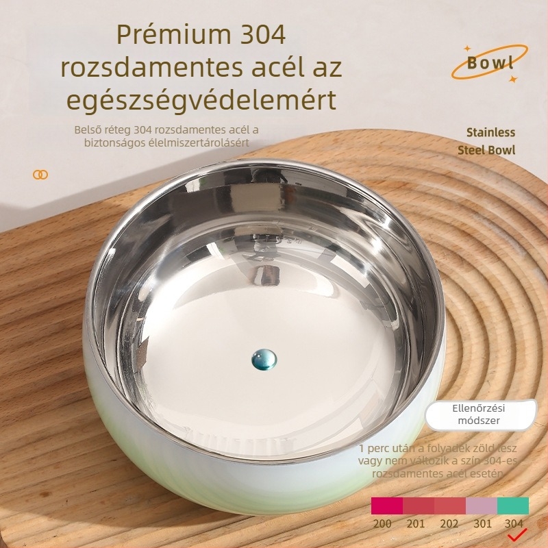 Gradient színű rozsdamentes acél tál, 304 élelmiszer-minőség, személyes használatra, 2024-es modell, modern minimalist stílus, kerek, átmérő 12–12,9 cm, testreszabható