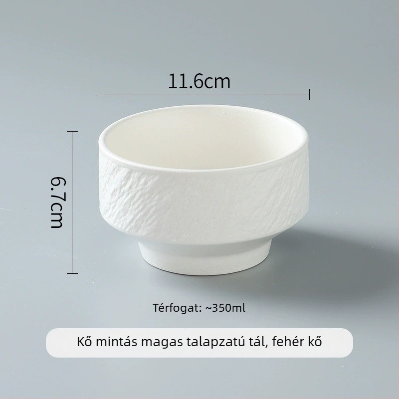 Porcelán étkezési tál, egyszínű dizájn, könnyű luxus stílus, kör alakú forma, mikróba tehető