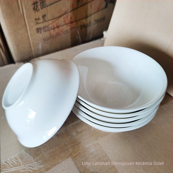 Porcelán tál – kerek, modern minimalist stílus, mikrohullámú sütőben használható