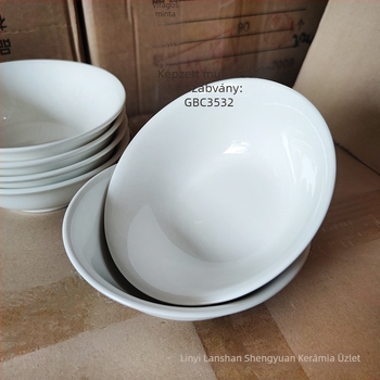 Porcelán tál – kerek, modern minimalist stílus, mikrohullámú sütőben használható
