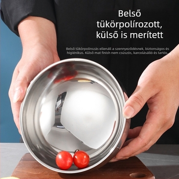 Respect rozsdamentes acél rizses tál – kör alakú, fényes felület, szállodák és éttermek számára, testreszabható