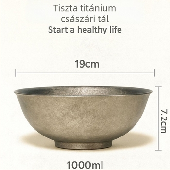 Kör alakú pároló tál titániumötvözetből, tiszta titán felülettel, antibakteriális, hőálló, mikrohullámú sütőben használható, testreszabható — modern minimalist stílus