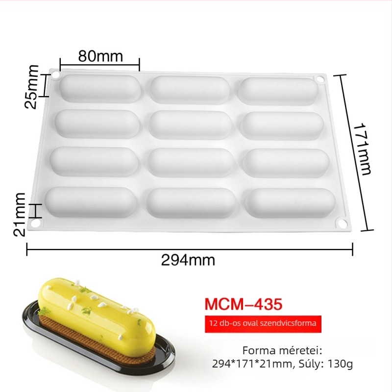 Dorica téglalap alakú szilikon tortaforma mousse tortákhoz és fagylalt készítéséhez, desszert szendvics forma