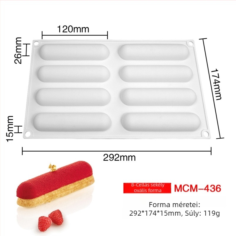 Dorica téglalap alakú szilikon tortaforma mousse tortákhoz és fagylalt készítéséhez, desszert szendvics forma