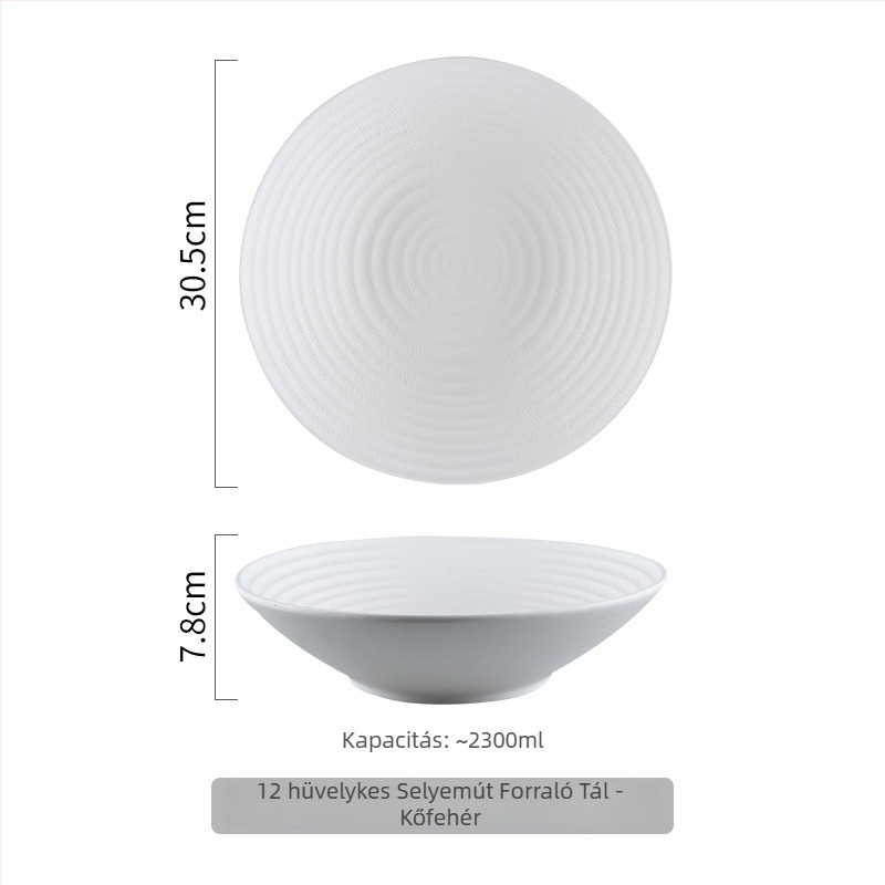 Porcelánból készült tál, kerek, skandináv egyszerű stílus