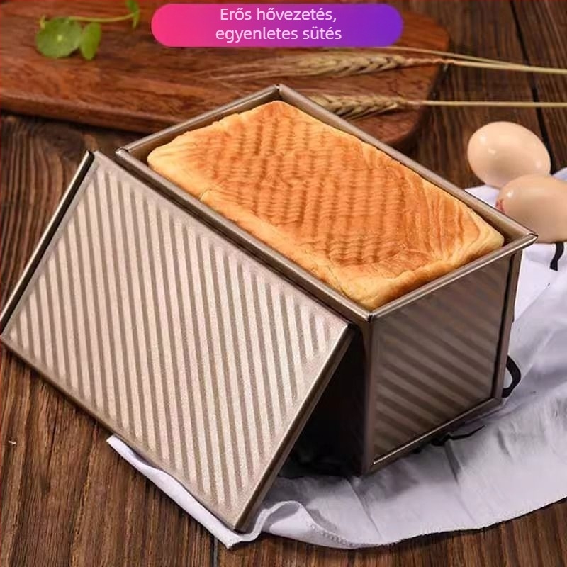 Toast forma fedéllel, élelmiszer-minőségű, 450 g kapacitás, tapadásmentes, sütőhöz