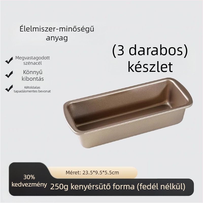 Toast forma fedéllel, élelmiszer-minőségű, 450 g kapacitás, tapadásmentes, sütőhöz