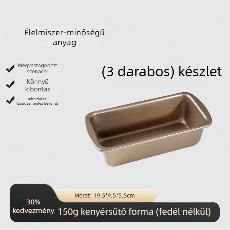 Toast forma fedéllel, élelmiszer-minőségű, 450 g kapacitás, tapadásmentes, sütőhöz