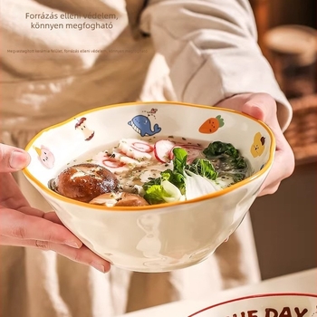 Kerámia leveses ramen tálak készlet, 7 nagy tál, otthoni használatra, 2022-es modell, rajzfilmszerű minta