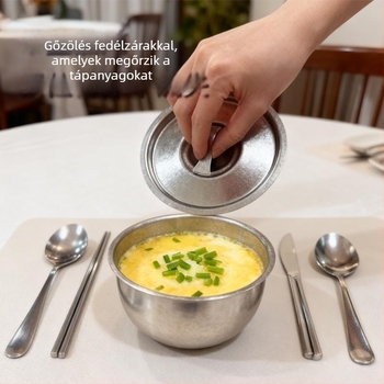 Tiszta titánból készült tojáspároló tál – egyszínű mintázat, hópelyhes máz, modern minimalista luxus stílus