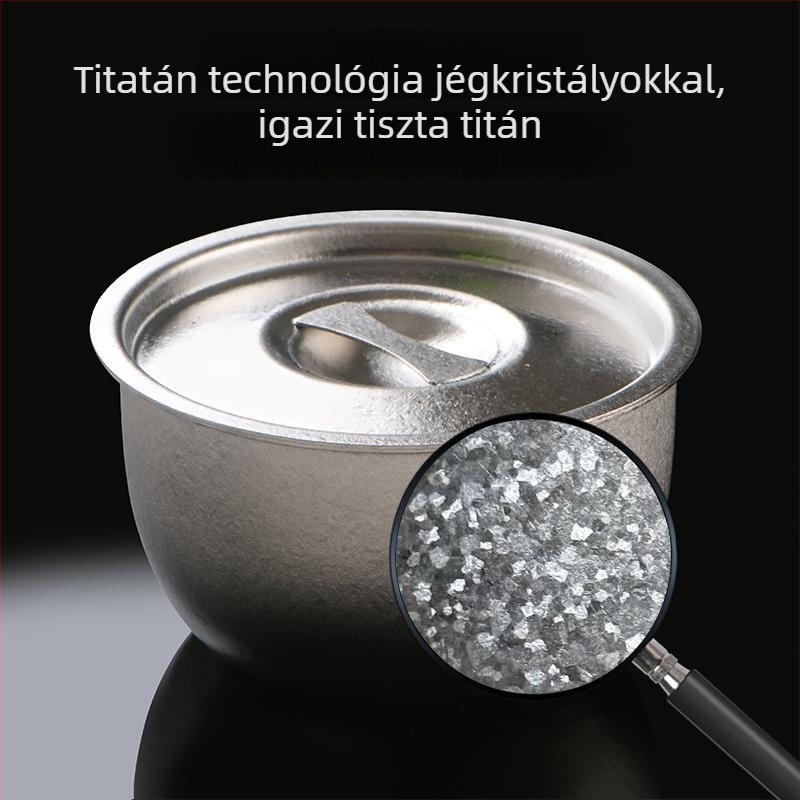 Tiszta titánból készült tojáspároló tál – egyszínű mintázat, hópelyhes máz, modern minimalista luxus stílus