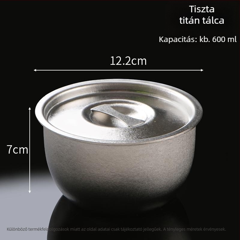 Tiszta titánból készült tojáspároló tál – egyszínű mintázat, hópelyhes máz, modern minimalista luxus stílus