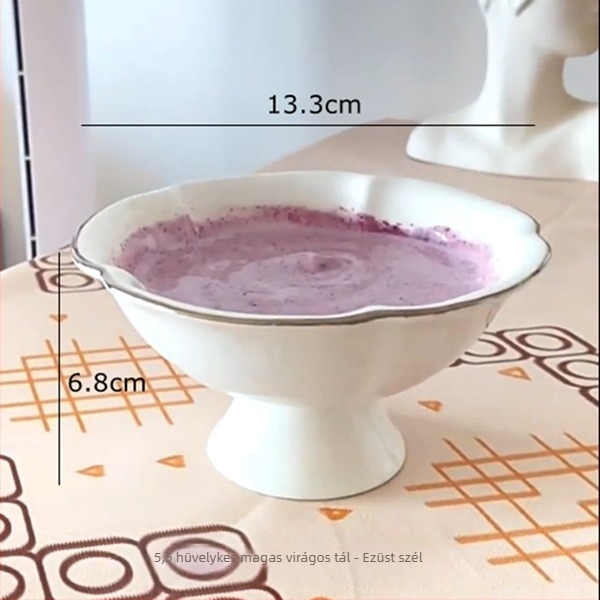 Porcelán tál, modern minimalist design, profilált forma, mikrohullámú sütőben is használható