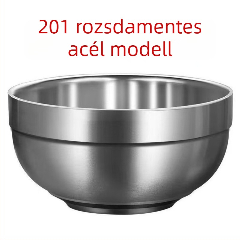 304 rozsdamentes acélból készült szigetelt tál, evőpálcikákkal – dupla falú, ütésálló, kantinokhoz és otthoni használatra