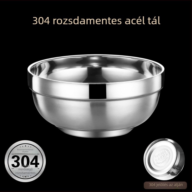 Kétoldalas szigetelt rozsdamentes acél tál gyerekeknek, négyszögletes forma, mikróhullámú sütő kompatibilis