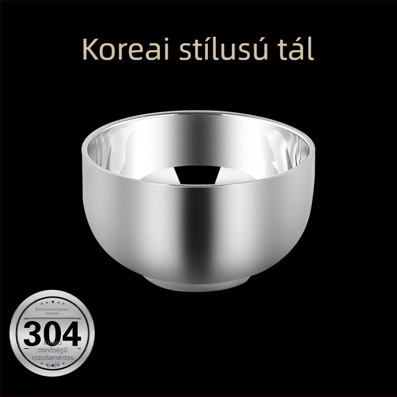 Kétoldalas szigetelt rozsdamentes acél tál gyerekeknek, négyszögletes forma, mikróhullámú sütő kompatibilis