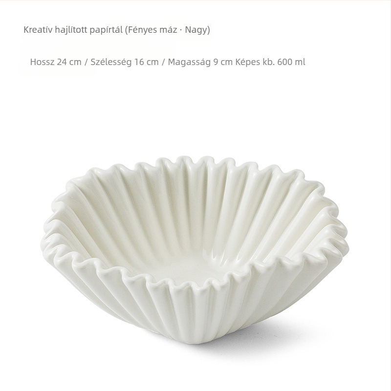 Porcelán salátás tál, szabálytalan forma, modern minimalizmus, alglazúrozott felület, mikrohullámú sütőben használható