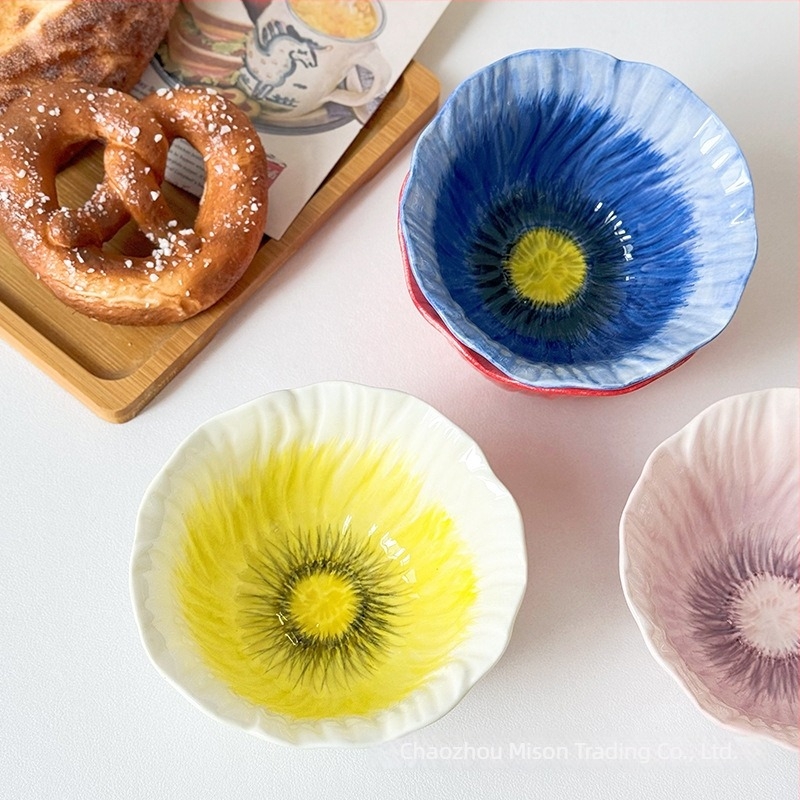 Porcelán rizstál virágos mintával, underglaze felülettel, mikrohullámú sütőben használható, testre szabható