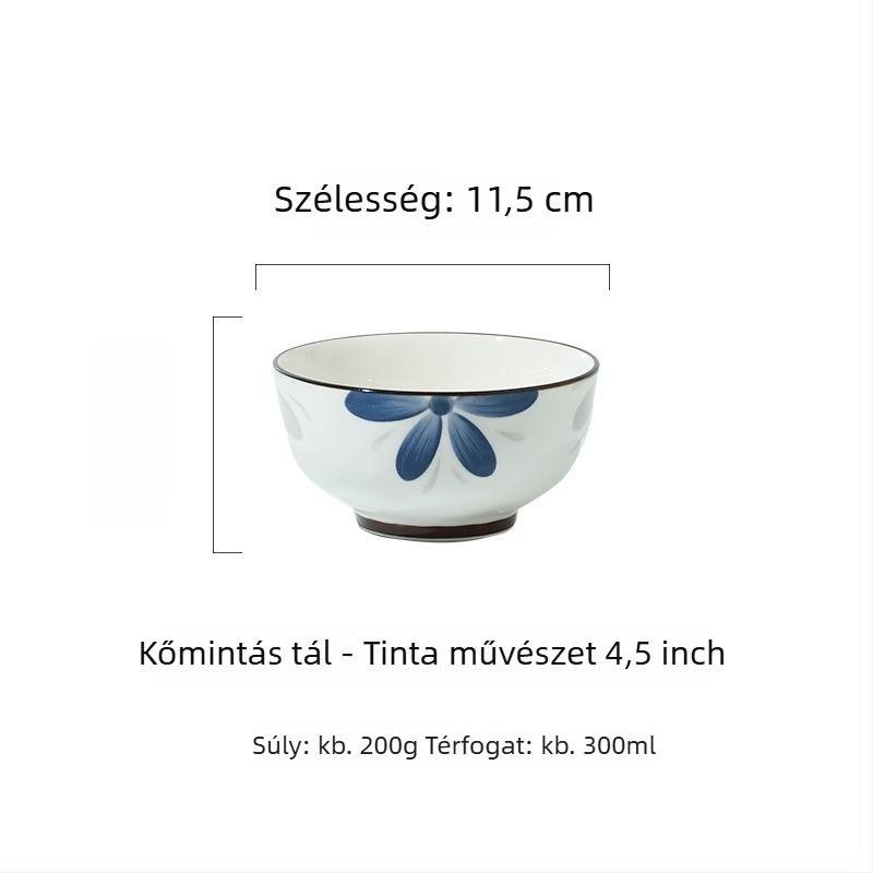 Hongjiaxing porcelán rizs tál, kerek formájú, alulglazúros felület, mikrózható