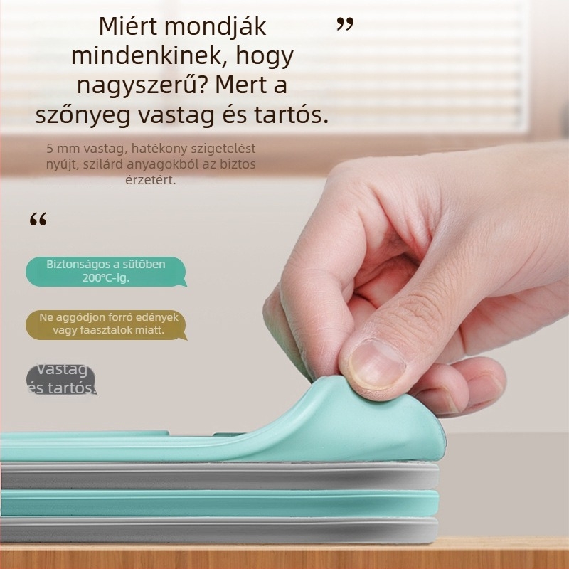 Szilikon konyhai alátét, négyzet alakú, csúszásmentes, hőálló, égési sérülések elleni védelem