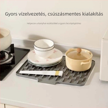 Műanyag konyhai csöpögtető párna, csíkos mintázat, négyszögletes forma, modern minimalista stílus.