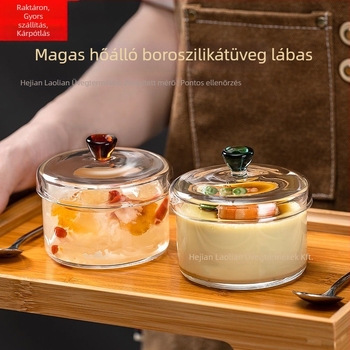 Fedeles gőzölt tojásos edény, magas bóroszilikat üvegből, mikrózható, gömbölyű, hőálló