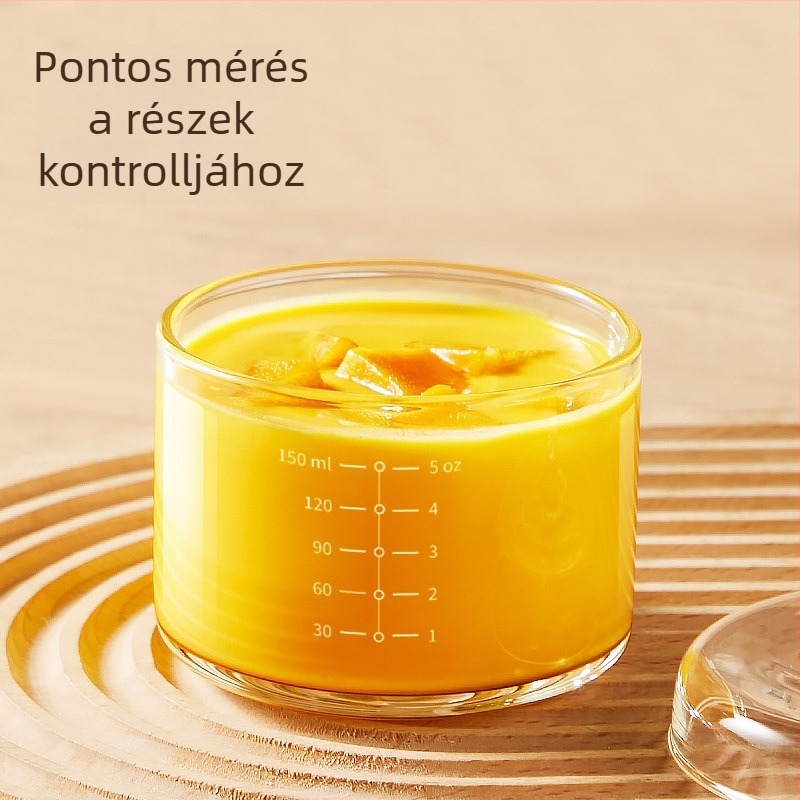 Fedeles gőzölt tojásos edény, magas bóroszilikat üvegből, mikrózható, gömbölyű, hőálló