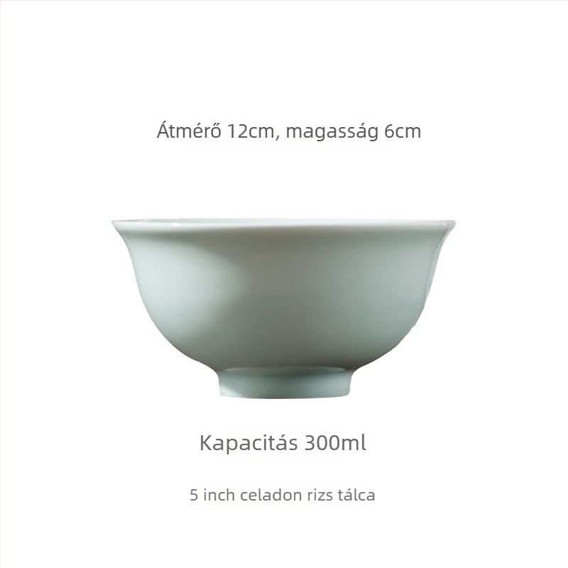 Porcelán tál tészta és rizs számára, virág minta, retro stílus, alul-glazúrozott felület, szállodai használatra