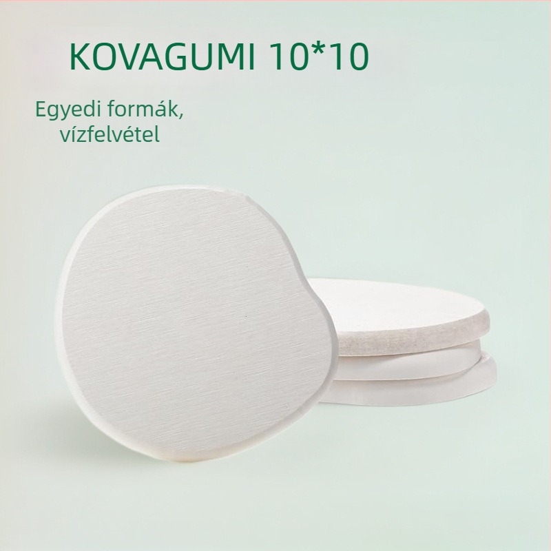 Négy formájú pohártartó készlet diatomitból, tartalmaz szárító alátétet, nedvszívó és gyorsan száradó tulajdonságokat, szappantartó és italt/kávét hőszigetelő párna.