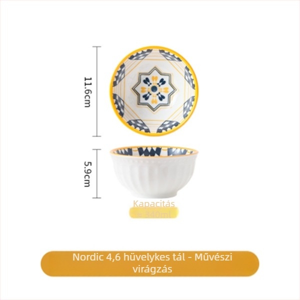 Porcelán rizses tál, kör alakú, domborított mintázat, alglazúros felülettel, mikrohullámú sütőbe alkalmas