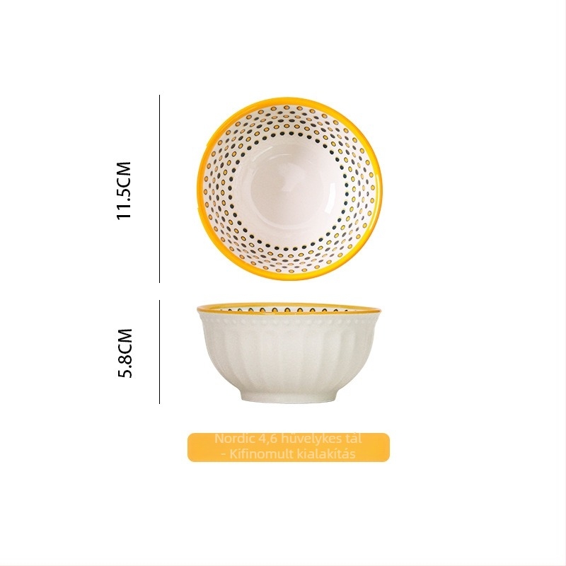 Porcelán rizses tál, kör alakú, domborított mintázat, alglazúros felülettel, mikrohullámú sütőbe alkalmas