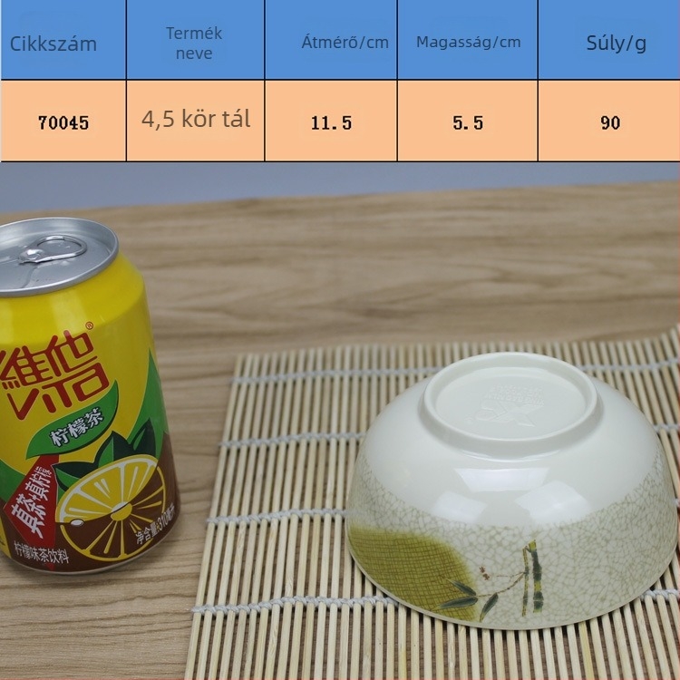 Melamin tál porcelán utánzat — kör alakú, virágos mintával, modern minimalista stílus, glazúrozott felület, ideális szállodai és étkezési használatra