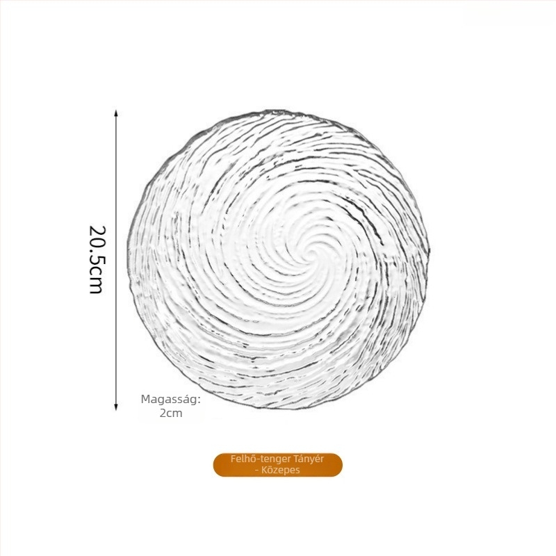 Üveg edények jégmintás dizájnnal: szabálytalan gyümölcs tálak és tálak, áttetsző desszerttálak, cukor-víz tálak; kézzel készített, testreszabható, modern minimál stílus