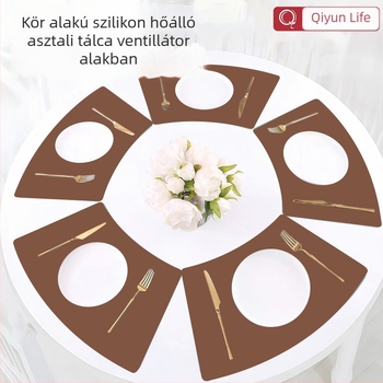 Kör alakú szilikon étkező alátét, szabálytalan alakú, új kínai stílus, egyszínű minta, 2025-ben bevezetve