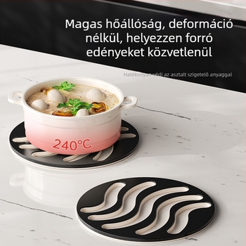 Szilikon étkezési alátét, kör alakú, nordic stílusú, egyszínű, hőálló