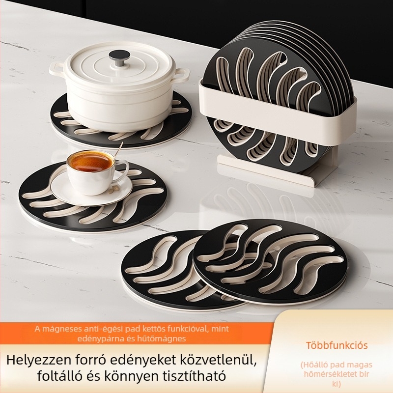 Szilikon étkezési alátét, kör alakú, nordic stílusú, egyszínű, hőálló